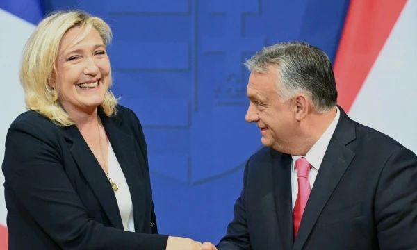 M. Le Pen ir V. Orbanas. Attilos Kisbenedek (AFP/„Scanpix“) nuotr.