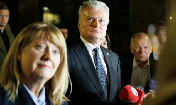 Vilija Blinkevičiūtė, Lietuvos socialdemokratų partijos vadovė, europarlamentarė, ir Gitanas Nausėda, prezidentas. Vladimiro Ivanovo (VŽ) nuotr.