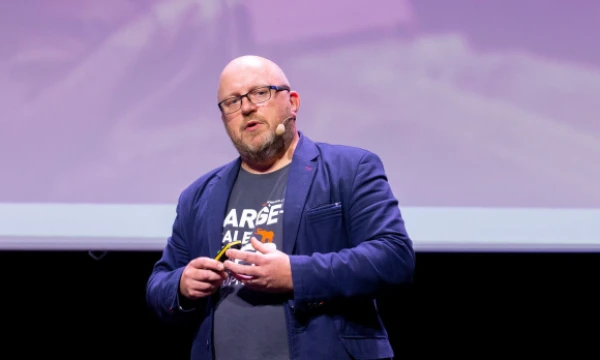 „Verslo žinių“ organizuojama prekybos konferencija „Retail 2020“.  Jurgis Gylys, „NFQ Technologies“ verslo skaitmenizavimo vadovas. Juditos Grigelytės (VŽ) nuotr.