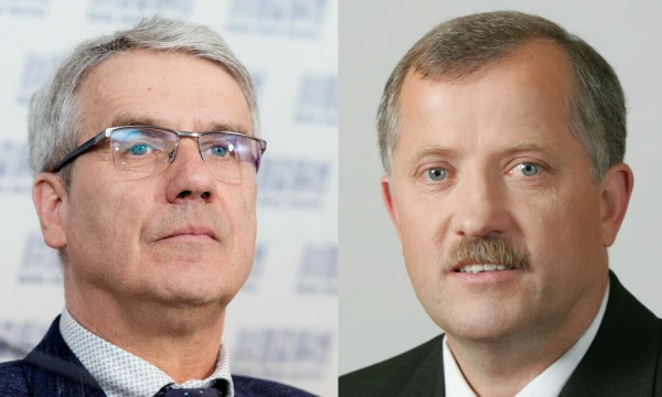 Danukas Arlauskas, Lietuvos darbdavių konfederacijos generalinis direktorius (kairėje) ir Kęstutis Bilius, Kelmės rajono vicemeras (dešinėje). Luko Balandžio ir Kęstučio Vanago (BNS) nuotr.