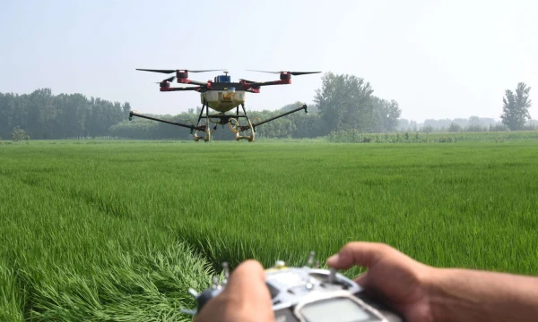 Laukus tręšiantis dronas. („Chine Nouvelle“ / „Scanpix“) nuotr.