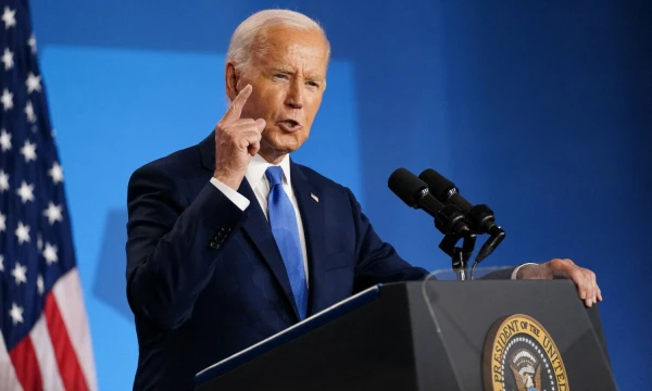 Joe Bidenas, JAV prezidentas. Nathano Howardo („Reuters“ / „Scanpix“) nuotr.