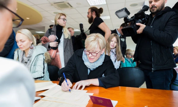 I. Šimonytė balsavo už konservatorių kandidatą į prezidentus. Josvydo Elinsko (BNS) nuotr.