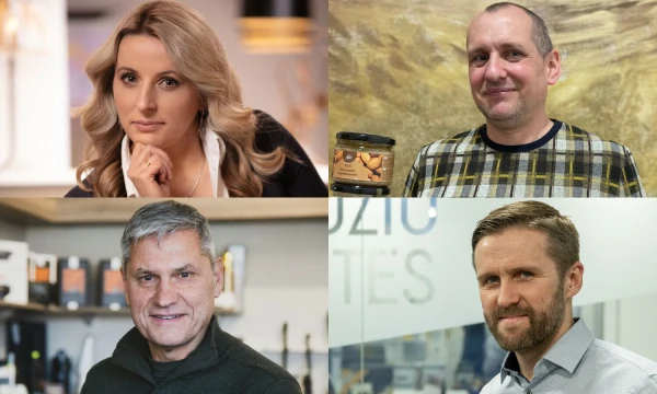 Irmantė Miliauskienė, UAB „Evergetikon“ įkūrėja, Giedrius Jančius, UAB „Nutvila“ bendraturtis, Gintautas Rimša, UAB „Vollit“ vadovas, Martynas Janėnas, UAB „Medžio bitės“ direktorius. VŽ koliažas.