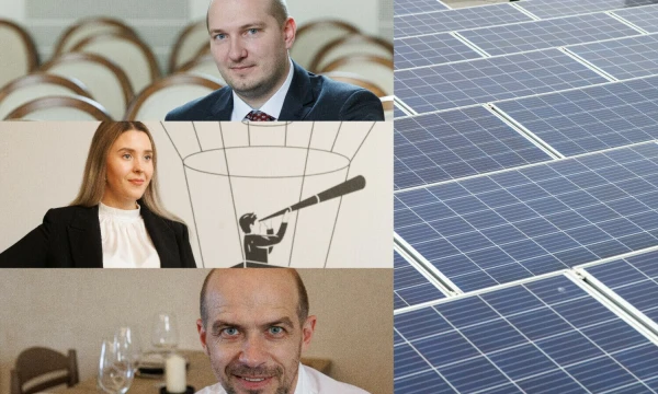 Gintautas Jakštas, švietimo, mokslo ir sporto ministras, Birutė Sirgedaitė, personalo atrankos UAB „Amston“ augimo partnerė, virtuvės šefas Vytautas Samavičius. VŽ montažas.