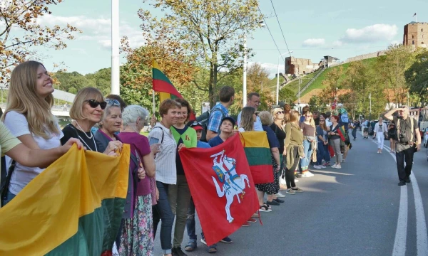 Baltijos kelio minėjimas 2019 m. Vilniuje. Petro Maluko (AFP / „Scanpix“) nuotr.