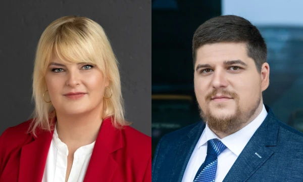 Giedrė Blazgienė, „Mano banko“ vadovė, ir Andrius Popovas, Rizikų valdymo tarnybos vadovas, valdybos nariai. Įmonės nuotr.