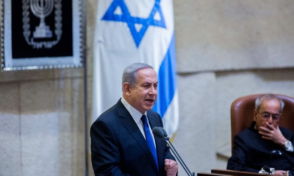 Israeli Prime Minister Benjamin Netanyahu (C) adresses the Israeli parliament during a special session at the Knesset (Israeli parliament) in Jerusalem, on Oct. 14, 2015. (Xinhua / SIPA / Scanpix) 