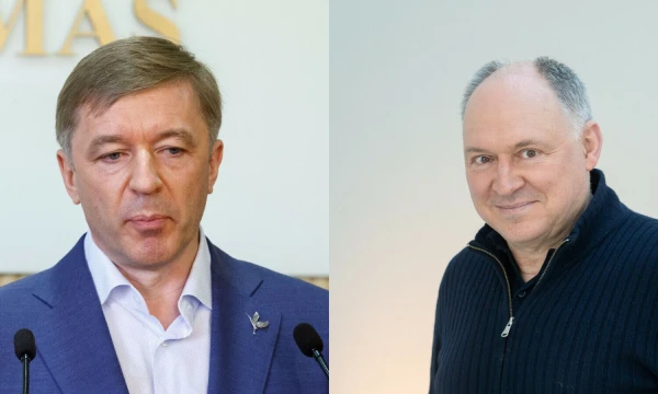 Ramūnas Karbauskis, „Agrokoncerno“ savininkas, ir Danas Tvarijonavičius, „Roquette Amilinos“ valdybos pirmininkas. VŽ koliažas.