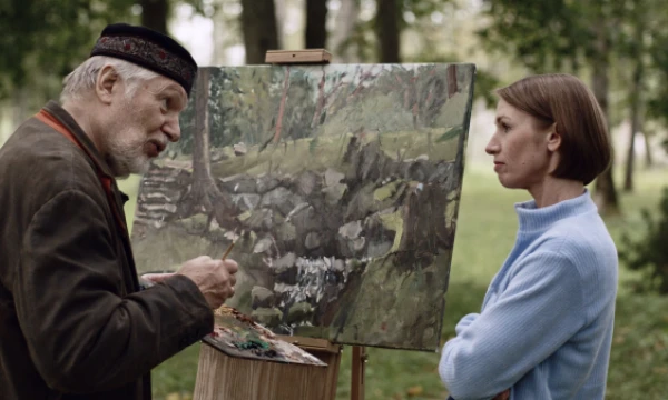 Juozas Budraitis ir Viktorija Kuodytė. Kadras iš A. Puipos filmo „Edeno sodas“.