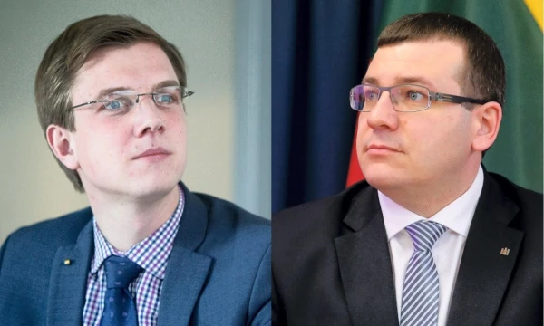 Paulius Vertelka (kairėje), „Infobalt“ direktorius, ir Edvinas Kerza, krašto apsaugos viceministras. Juditos Grigelytės ir Vladimiro Ivanovo (VŽ) nuotr.