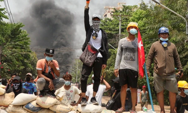Protestai Mianmare. („Reuters“ / „Scanpix“) nuotr.