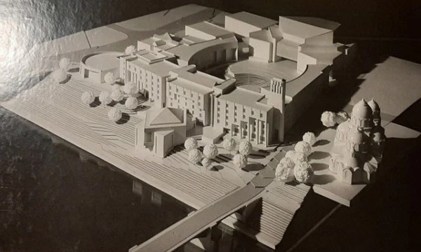 Konservatorijos rūmai Žvėryne, archit. Vytautas Edmundas Čekanauskas, 1985–1988, maketo nuotrauka. V. E. Čekanausko šeimos archyvo nuotr.