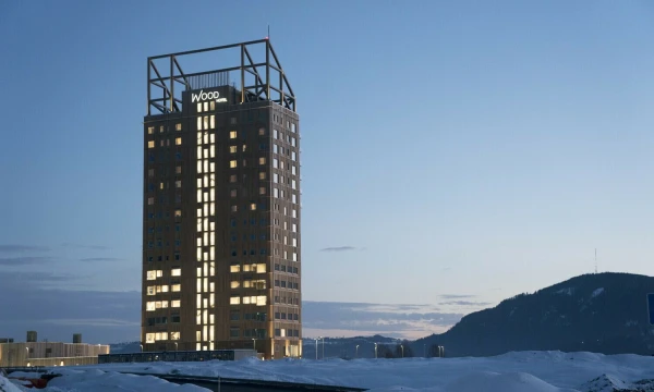 Medinis daugiaaukštis Norvegijoje. Eriko Johanseno (AP / „Scanpix“) nuotr.