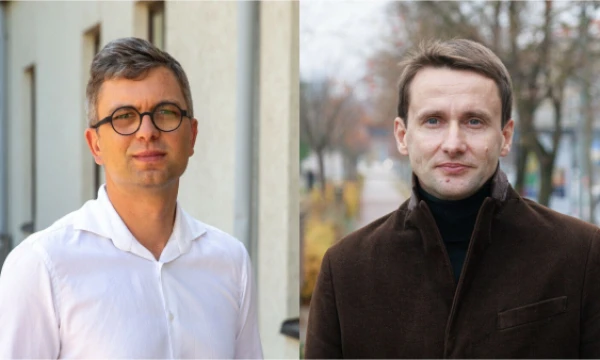 „Investors` Forum“ vyresnysis analitikas Vilius Tamkvaitis ir „Wargaming Vilnius“ vadovas Mantas Katinas.