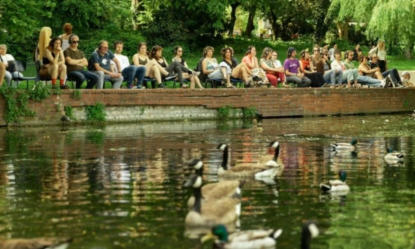 Ančių performansas tarptautiniame gatvės menų festivalyje SPOT. Menų spaustuvės nuotr.