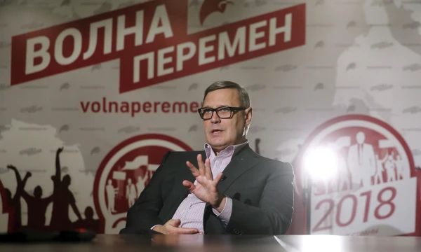 Russian opposition leader Mikhail Kasyanov speaks during an interview with Reuters in Moscow, February 16, 2016. REUTERS / Maxim Zmeyev