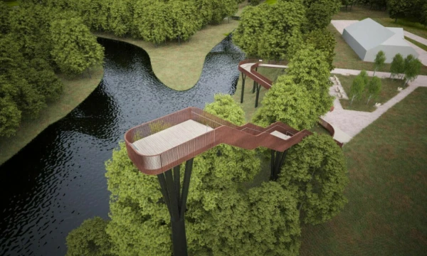 Pagramančio regioninio parko apžvalgos bokštas. Vizualizacija.