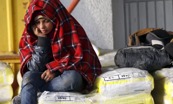 A migrant boy waits to enter a makeshift camp at the Austrian Slovenian border near the village of Sentilj, Slovenia, October 26, 2015.  REUTERS/Leonhard Foeger  