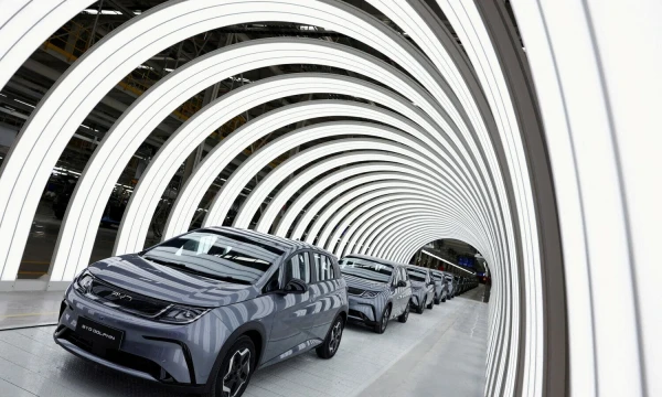 Gamintojo „BYD“ elektromobiliai. Chalinee Thirasupos („Reuters“ / „Scanpix“)