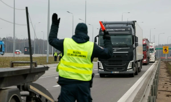 Lenkijos ūkininkų protestas Lietuvos-Lenkijos pasienyje. Juditos Grigelytės (VŽ) nuotr.