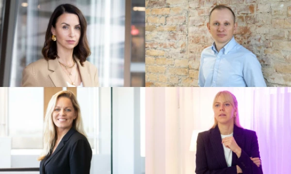 Viršuje (iš kairės) – Inga Langaitė, „Unicorns Lithuania“ vadovė, Donatas Keras, „Practica Capital“ partneris. Apačioje (iš kairės) – Roberta Rudokienė, „LitBAN“ vadovė, Jonė Vaitulevičiūtė, „Firstpick“ vadovaujanti partnerė. VŽ koliažas.