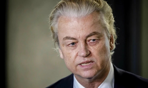 Geertas Wildersas, Nyderlandų kraštutinių dešiniųjų „Laisvės partijos“ lyderis. Semo van der Walo (AFP / „Scanpix“) nuotr.