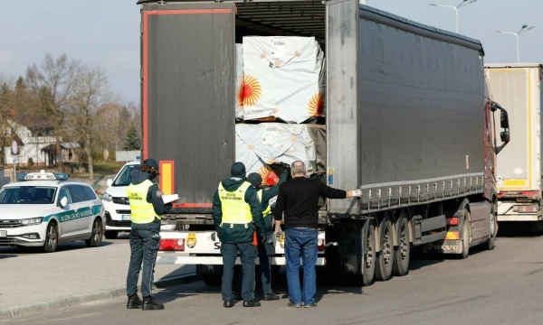Lenkijos ūkininkų protestas Lietuvos ir Lenkijos pasienyje. Juditos Grigelytės (VŽ) nuotr.