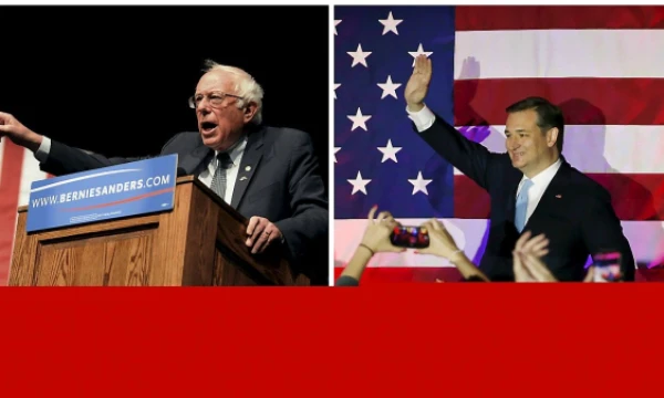 Iš kairės: demokratas Bernie Sandersas ir respublikonas Tedas Cruzas. („Reuters“ / „Scanpix“) nuotr.  