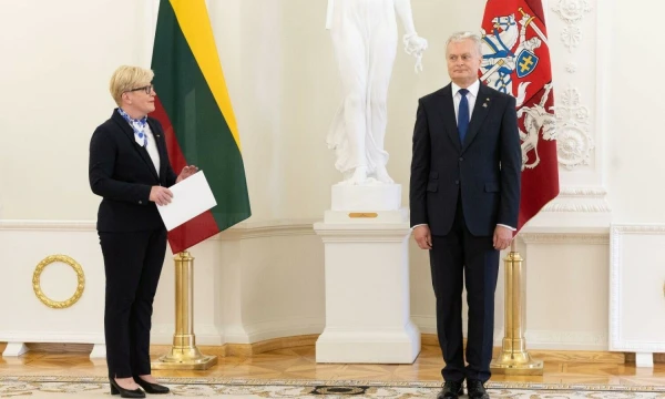 Premjerė Ingrida Šimonytė praėjusią savaitę grąžino Vyriausybės įgaliojimus prezidentui Gitanui Nausėdai. Juditos Grigelytės (VŽ) nuotr.