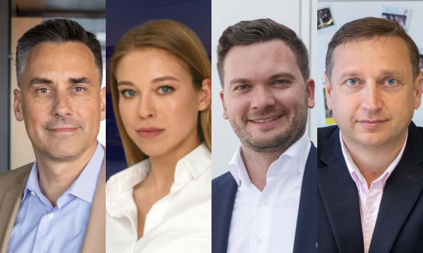 Kęstutis Juščius, „Auga group“ valdybos pirmininkas, Grėtė Bukauskaitė, „Lords LB Asset Management“ investicinės bendrovės valdytoja, Mažvydas Šileika, „Akola group“ valdybos narys, Evaldas Remeikis, „NEO Finance group“ valdybos pirmininkas. „Mano pinigų“ koliažas.