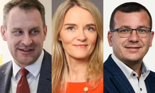 V. Bitinas, LTG technologijų direktorius,  I. Laurinaitytė, LTG administravimo direktorė, E. Kerza, LTG verslo atsparumo direktorius. VŽ koliažas.