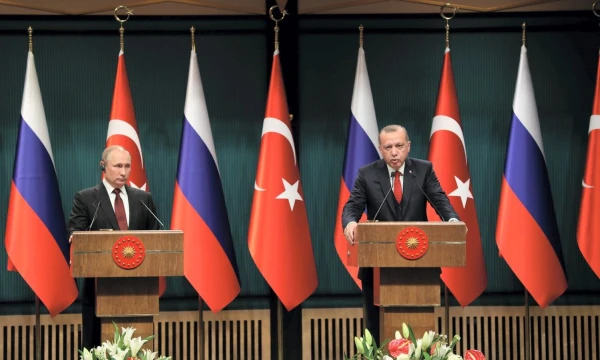 Recepo Tayyipo Erdogano, Turkios prezidento, bei Vladimiro Putino, Rusijos vadovo, susitikimas. Mustafa Kaya („ChineNouvelle“ / „Sipa“ / „Scanpix“) nuotr.