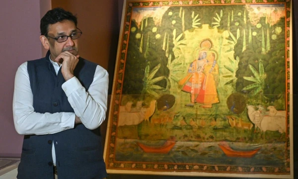 Abhishekas Poddaras, verslininkas ir filantropas, vienas garsiausių Indijos kolekcininkų, privataus MAP muziejaus įkūrėjas. Manjunatho Kirano (AFP / „Scanpix“) nuotr.