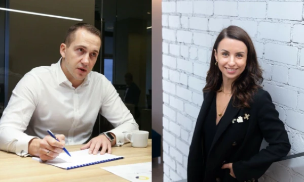 Audrius Milukas, rizikos kapitalo fondų valdytojos „Open Circle Capital“ partneris, ir Inga Langaitė, startuolių asociacijos „Unicorns Lithuania“ vadovė. VŽ koliažas.