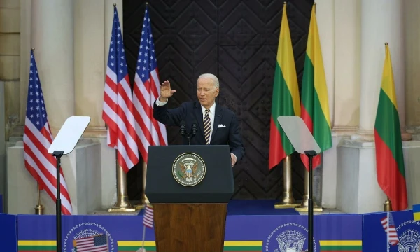 Joe Bideno kalba VU kiemelyje. Vladimiro Ivanovo (VŽ) nuotr.