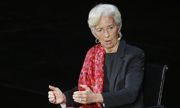 Christine Lagarde vadovaujamas Tarptautinis valiutos fondas kartoja: krizės dabar nėra, bet pavojų ekonomikos augimui – apstu. REUTERS/Lucas Jackson nuotr.