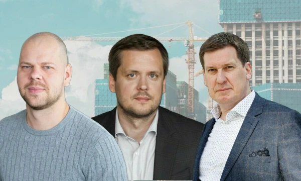 Iš kairės: Tomas Sovijus Kvainickas, „Inreal“ investicijų ir analizės vadovas, Tomas Žiaugra, UAB „Eika“ plėtros vadovas, Raimondas Reginis, „Ober-Haus“ rinkos tyrimų vadovas Baltijos šalims. VŽ koliažas.