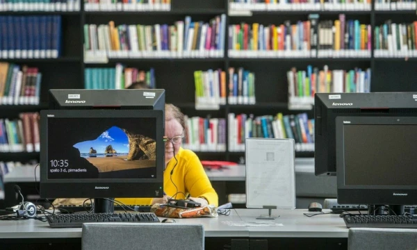 Nacionalinėje Martyno Mažvydo bibliotekoje. Juditos Grigelytės (VŽ) nuotr.