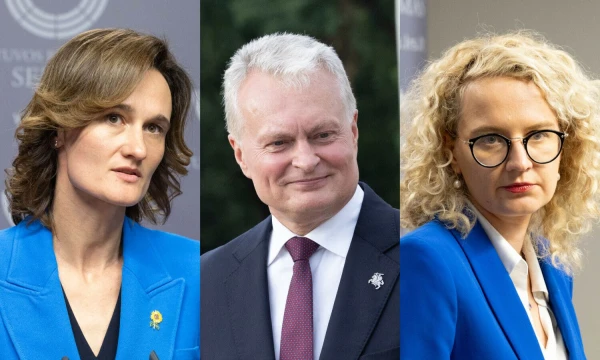 Viktorija Čmilytė-Nielsen, Gitanas Nausėda, Aušrinė Armonaitė. VŽ montažas (Juditos Grigelytės nuotr.)