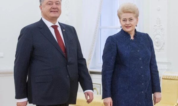 Lietuvos Respublikos Prezidentė Dalia Grybauskaitė susitinka Ukrainos Prezidentu Petro Porošenka. Juditos Grigelytės (VŽ) nuotr.