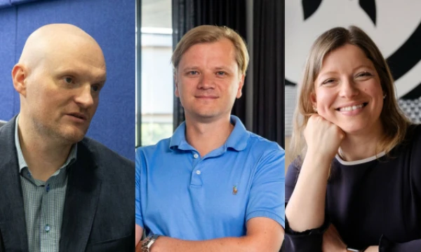 Iš kairės: Linas Grinevičius, EPAM vadovas Lietuvoje, Gintas Butėnas, „Bitė Lietuvos“ vadovas, Viktorija Trofimova, „Nordcurrent“ vadovė. VŽ koliažas.