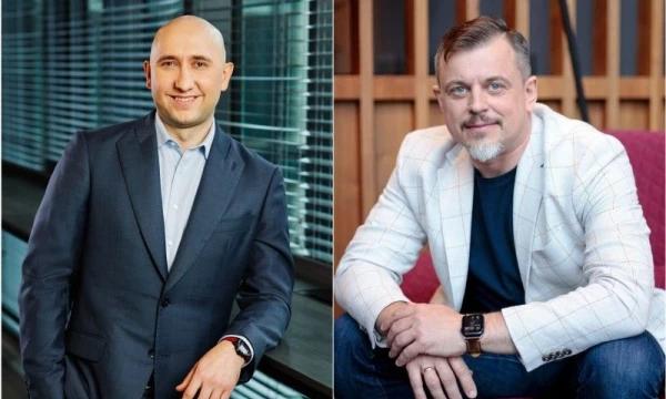 „Telia“ Verslo klientų vadovas Daniel Karpovič  ir „VMware“ vadovas Baltijos šalims Darius Spaičys.

