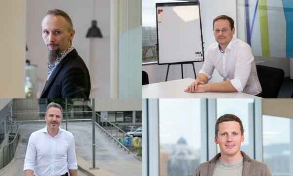 Iš kairės: Vasaris Oržekauskas, „Inspired UM“ direktorius, Marius Tuminas, „Dentsu Lithuania“ vadovas, Linas Šiautkulis, „BPN Intense“ direktorius, ir Arūnas Kemežys, „Open Agency“ vadovas.