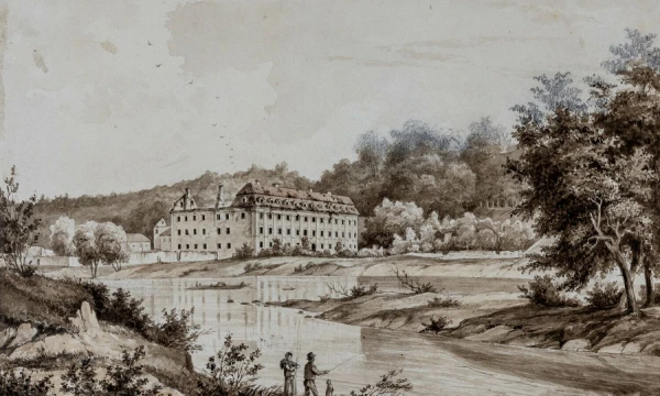 Alberto Žameto akvarelė „Vilniaus apylinkės. Vingis“, 1847. „ARS VIA“ nuotr.