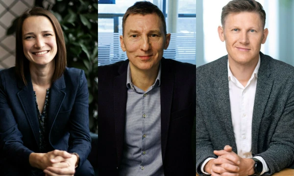 (iš kairės) Edita Mačienė, IT įmonės „Cognizant“ vyriausioji duomenų analitikė, Valdas Lukočevičius, „Rimi Lietuva“ generalinis direktorius, Donatas Mickus, finansinių technologijų įmonės „Inbank“ pardavimų grupės vadovas. VŽ koliažas.