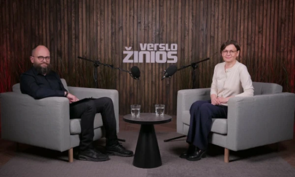 Moderatorius Ugnius Savickas ir Jurgita Nacevičienė, „Ecoservice“ vadovė.