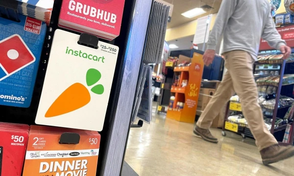 Pasinaudodama „Arm“ IPO sėkme sąlygas pasigerino ir biržos naujokė „Instacart“. Justin Sullivan („Getty Images“ / AFP / „Scanpix“) nuotr.