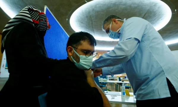 Vakcinacijos centras Kiolne, Vokietijoje. Thilo Schmuelgeno („Reuters“/„Scanpix“) nuotr.