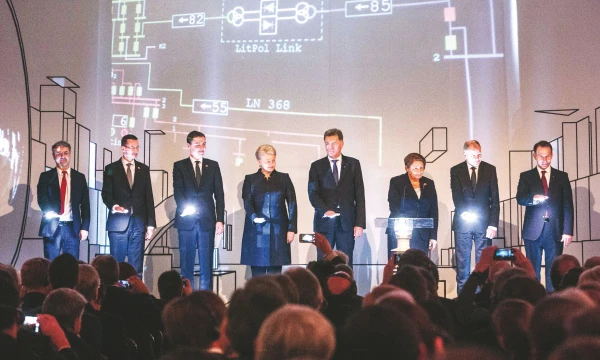 Simboliškai paleistos elektros jungtys – „NordBalt“ su Švedija ir „LitPol Link“ su Lenkija. 	Juditos Grigelytės (VŽ) nuotr.